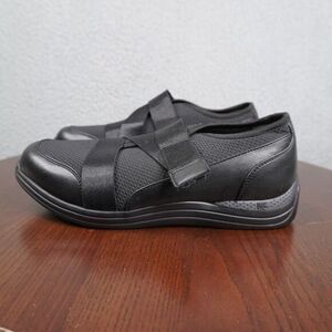 Drew Aster Shoes Womens Size 9 WW Black Cross Strap Orthotic Comfort Lightweight